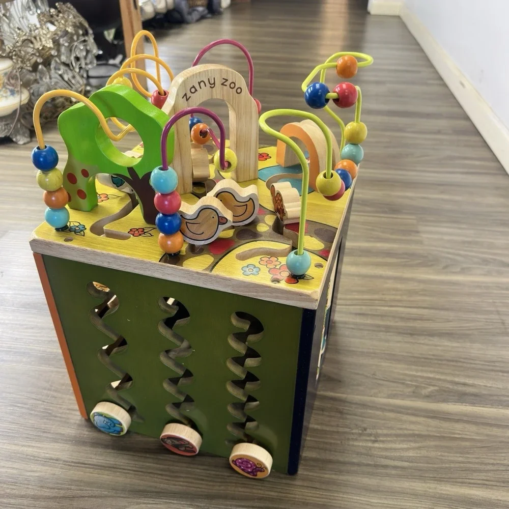 Battat Just B B You Zany Zoo Wooden Activity Cube Educational Preschool Play Fun